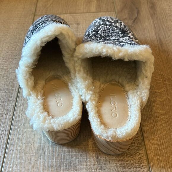 Anthropologie Pilcro Luxe Shearling-Lined Clogs Python Snakeskin Leather US 8 - Picture 5 of 9
